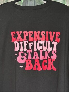 Women Graphic Tee with Pink & Red Retro Slogan size 3x